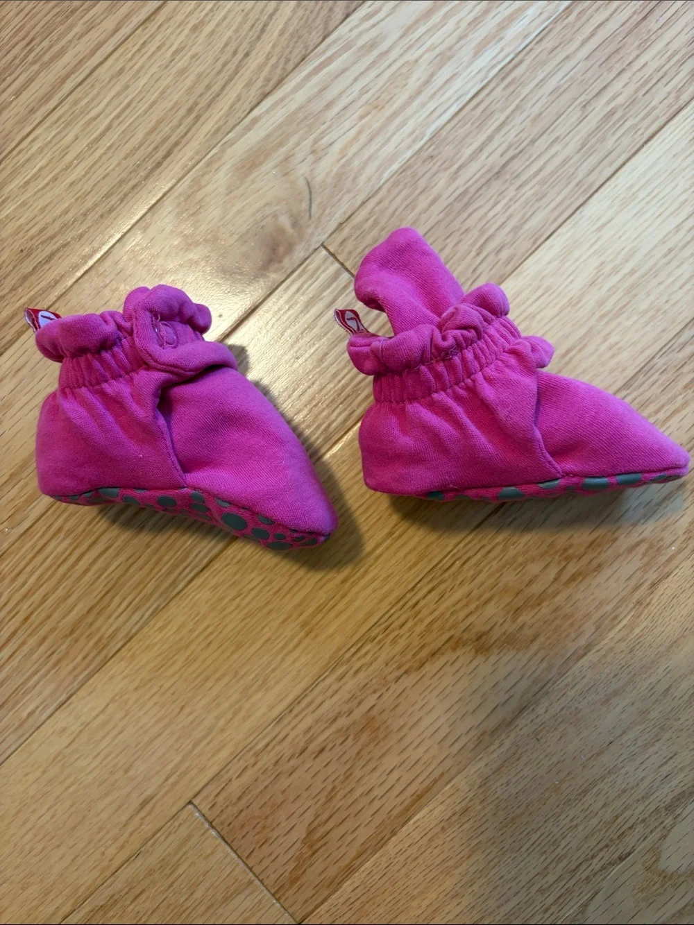 Organic Cotton Gripper Baby Bootie size 3-6m - Pink